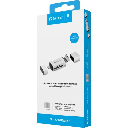 Card Reader USB-C+USB+MicroUSB