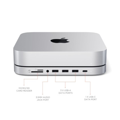 Stand Hub Macmini M1 Ssd Alluminio 1Xusb-C 3Xusb-A Micro/Sd Jack >2018