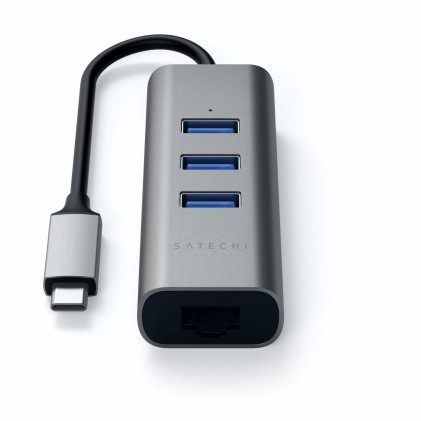 Hub Dock Type C To Usb 3.0-Eth.Spac E Gray 3P Usb 3,0- 1 Ethernet