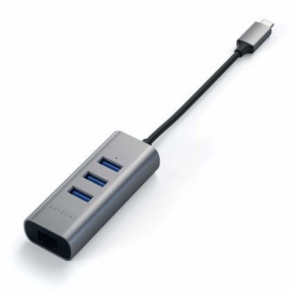 Hub Dock Type C To Usb 3.0-Eth.Spac E Gray 3P Usb 3,0- 1 Ethernet