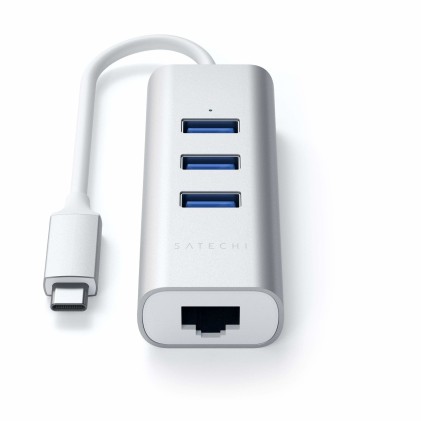 Hub Dock Type C To Usb 3.0-Eth. Slv Silver 3P Usb 3,0- 1 Ethernet