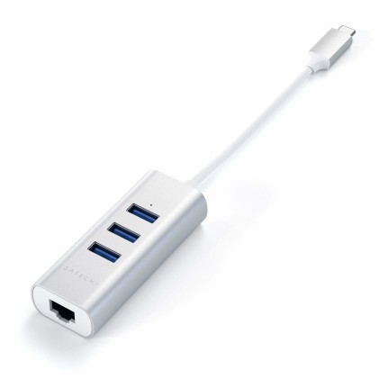 Hub Dock Type C To Usb 3.0-Eth. Slv Silver 3P Usb 3,0- 1 Ethernet