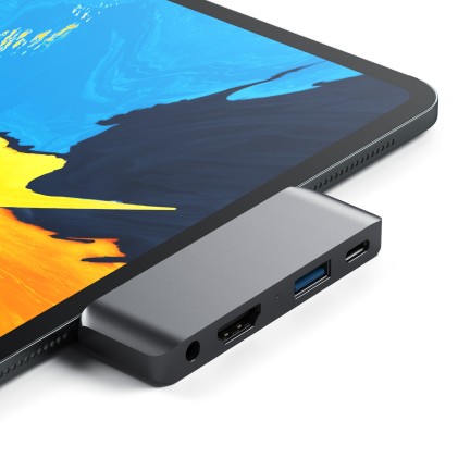 Hub Dock Type C Multiport Spacegrey Hdmi4K-1Usbc-1Usb3-Jack