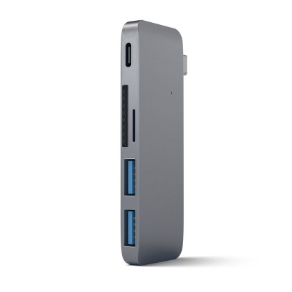 Hub Dock Type C Multiport Spacegrey 2Usb-Sd-Microsd-Usbc Mb12/13 Satech
