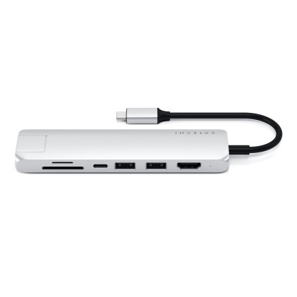 Adattatore Type C Multiport Silver Pd 60W-Hdmi4K-2Usb-Gbit-Microsd