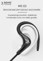 Auricolari Bluetooth SAVIO WE-03 Nero