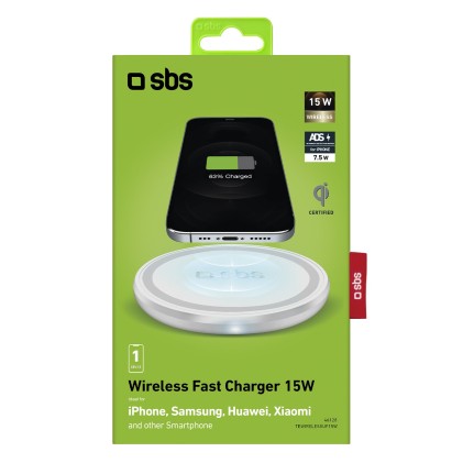 Caricabatterie Wireless Sbs Tewirelessuf15W Fast Charger
