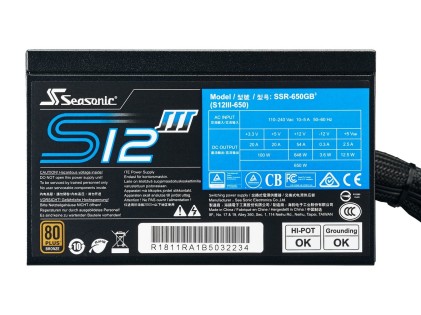 Seasonic SSR-650GB3 alimentatore per computer 650 W 20+4 pin ATX ATX Nero