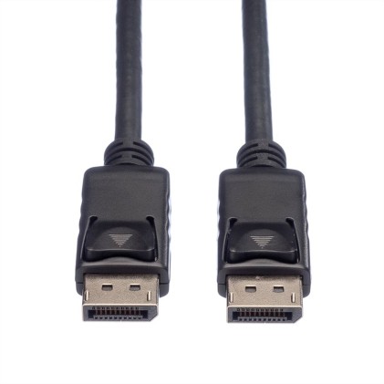 Roline Green Displayport Cable, Dp - Dp, M/M, Black, 1M