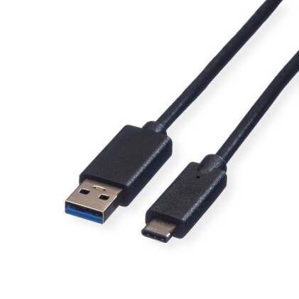 Roline Green Usb3.2 Gen1 Cable, A - C, M/M, Black, 1M