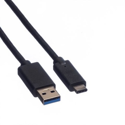 Roline Green Usb3.2 Gen1 Cable, A - C, M/M, Black, 1M