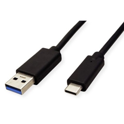 Roline Green Usb3.2 Gen1 Cable, A - C, M/M, Black, 1M