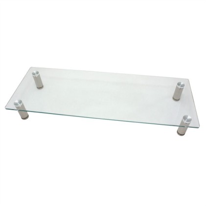 Roline Stand Per Monitor In Vetro, Con Piedini Metallici Aggiustabili