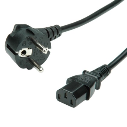 Value Power Cable, Straight Iec Conncector, Black, 1.8M