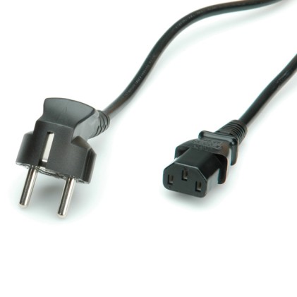 Value Power Cable, Straight Iec Conncector, Black, 1.8M
