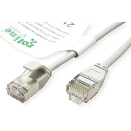Roline Green U/Ftp Datacenter Patchcord Cat.6A/Class Ea, Lsoh/Tpe, Slim, Grey, 0.3M