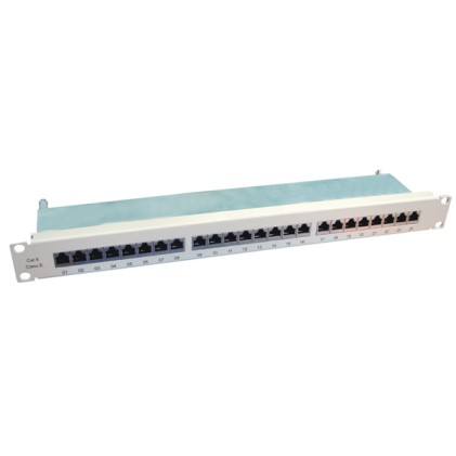 Value 19" Patchpanel, Cat.6/Class E, 24 Porte, Stp, Grigio