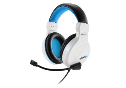 Sharkoon RUSH ER3 Cuffia Padiglione auricolare Nero, Blu, Bianco