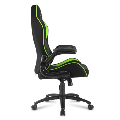 Sharkoon Elbrus 1 Sedia Gaming Tessuto, Braccioli E Schienale Imbottiti E Regolabili, Base In Acciaio, Peso Max Persona 120Kg, Colore Nero/Verde