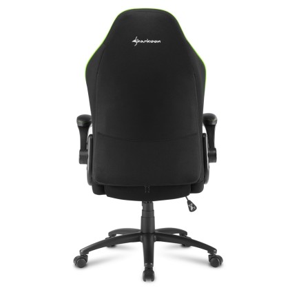 Sharkoon Elbrus 1 Sedia Gaming Tessuto, Braccioli E Schienale Imbottiti E Regolabili, Base In Acciaio, Peso Max Persona 120Kg, Colore Nero/Verde