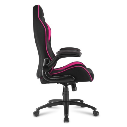 Sharkoon Elbrus 1 Sedia Gaming Tessuto, Braccioli E Schienale Imbottiti E Regolabili, Base In Acciaio, Peso Max Persona 120Kg, Colore Nero/Rosa