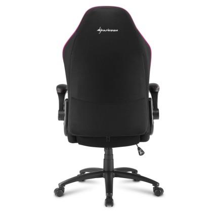Sharkoon Elbrus 1 Sedia Gaming Tessuto, Braccioli E Schienale Imbottiti E Regolabili, Base In Acciaio, Peso Max Persona 120Kg, Colore Nero/Rosa