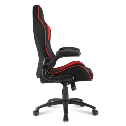 Sharkoon Elbrus 1 Sedia Gaming Tessuto, Braccioli E Schienale Imbottiti E Regolabili, Base In Acciaio, Peso Max Persona 120Kg, Colore Nero/Rosso