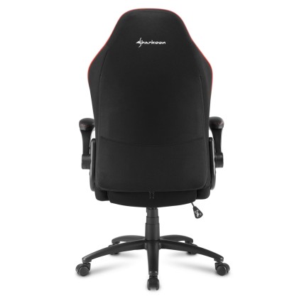 Sharkoon Elbrus 1 Sedia Gaming Tessuto, Braccioli E Schienale Imbottiti E Regolabili, Base In Acciaio, Peso Max Persona 120Kg, Colore Nero/Rosso