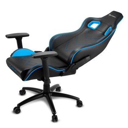 Sharkoon Elbrus 2 Sedia Gaming Pelle Sintetica, Braccioli 3D Regolabili, Schienale Imbottito E Regolabile, Telaio In Acciaio, Peso Max Persona 150Kg, Colore Nero/Blu