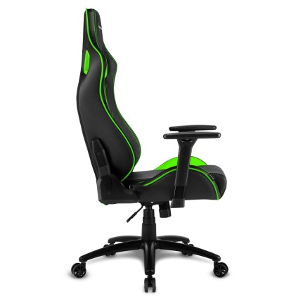Sharkoon Elbrus 2 Sedia Gaming Pelle Sintetica, Braccioli 3D Regolabili, Schienale Imbottito E Regolabile, Telaio In Acciaio, Peso Max Persona 150Kg, Colore Nero/Verde