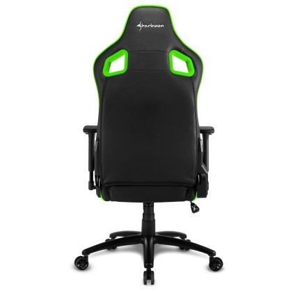 Sharkoon Elbrus 2 Sedia Gaming Pelle Sintetica, Braccioli 3D Regolabili, Schienale Imbottito E Regolabile, Telaio In Acciaio, Peso Max Persona 150Kg, Colore Nero/Verde