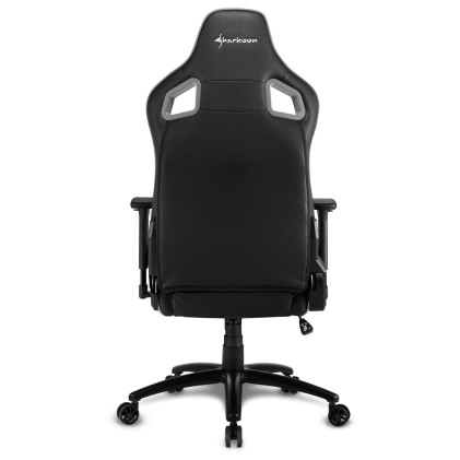 Sharkoon Elbrus 2 Sedia Gaming Pelle Sintetica, Braccioli 3D Regolabili, Schienale Imbottito E Regolabile, Telaio In Acciaio, Peso Max Persona 150Kg, Colore Nero/Grigio