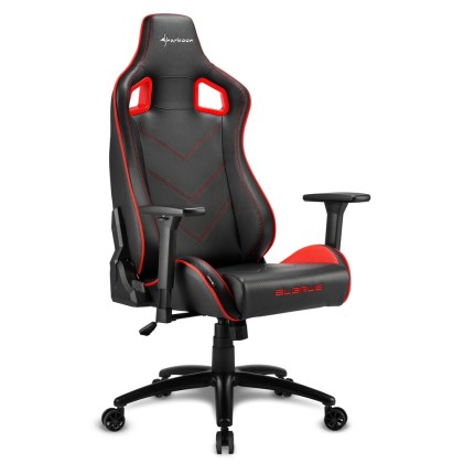 Sharkoon Elbrus 2 Sedia Gaming Pelle Sintetica, Braccioli 3D Regolabili, Schienale Imbottito E Regolabile, Telaio In Acciaio, Peso Max Persona 150Kg, Colore Nero/Rosso