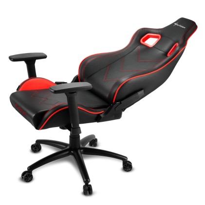 Sharkoon Elbrus 2 Sedia Gaming Pelle Sintetica, Braccioli 3D Regolabili, Schienale Imbottito E Regolabile, Telaio In Acciaio, Peso Max Persona 150Kg, Colore Nero/Rosso