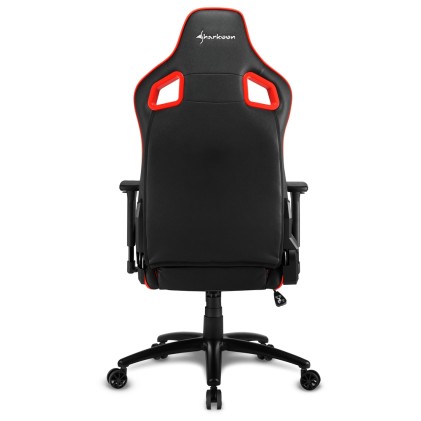 Sharkoon Elbrus 2 Sedia Gaming Pelle Sintetica, Braccioli 3D Regolabili, Schienale Imbottito E Regolabile, Telaio In Acciaio, Peso Max Persona 150Kg, Colore Nero/Rosso