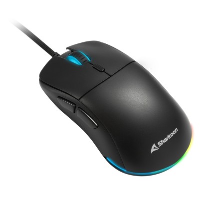 Sharkoon Mouse Gaming Light2-180, 5000 Dpi, Rgb, 6 Tasti Configurabili, Usb, 1.8Mt, Nero