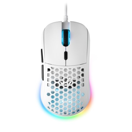 Sharkoon Mouse Gaming Light2-180, 5000 Dpi, Rgb, 6 Tasti Configurabili, Usb, 1.8Mt, Bianco