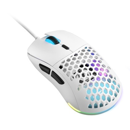 Sharkoon Mouse Gaming Light2-180, 5000 Dpi, Rgb, 6 Tasti Configurabili, Usb, 1.8Mt, Bianco