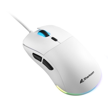 Sharkoon Mouse Gaming Light2-180, 5000 Dpi, Rgb, 6 Tasti Configurabili, Usb, 1.8Mt, Bianco
