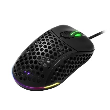 Sharkoon Mouse Gaming Light2-200, Black, 16000 Dpi Max, Rgb, 6 Tasti Configurabili, Usb, 1.8Mt