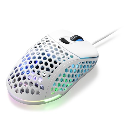 Sharkoon Mouse Gaming Light2-200, Black, 16000 Dpi Max, Rgb, 6 Tasti, Usb 1.8Mt, Bianco