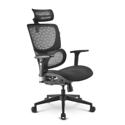 Sharkoon Sedia Office, Fabric Seat Base, Class-4 Gaslift, 3D Armrest  Headrest, 5 Heights Adjustabl