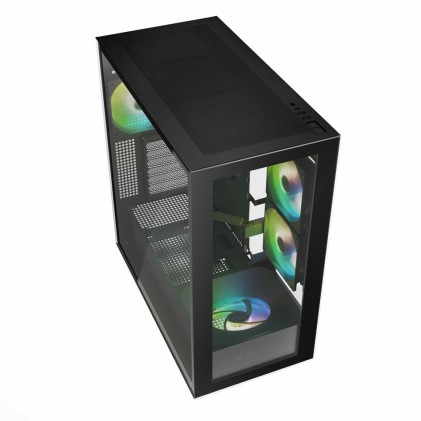 Sharkoon Case Rebel C60 Rgb Black Atx 2X U3, 1X Type-C,Trrs, 2X Tempered Glass, 4X 120 Argb Pwm, Arg
