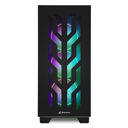Sharkoon Case Atx 2Xusb 3.0, 1X Type-C, 2Xvetro Temperato, 8 Slot Espansione, 4Xargb Fan, Argb Controller