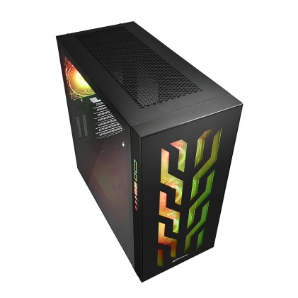 Sharkoon Case Atx 2Xusb 3.0, 1X Type-C, 2Xvetro Temperato, 8 Slot Espansione, 4Xargb Fan, Argb Controller