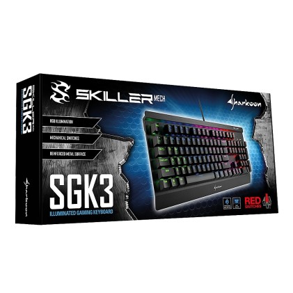 Sharkoon Tastiera Gaming Meccanica Skiller Mech Sgk3, Illuminazione Rgb Personalizzabile, Tecnologia Tasti Kahil Brown, Layout Ita