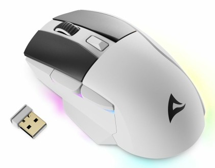 Sharkoon Mouse Skiller Sgm50 Bianco Cablato E Wireless, 6400 Dpi