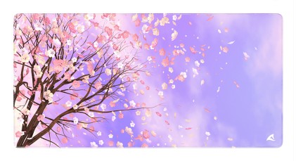 Sharkoon Skiller Sgp40 D1 Mousepad Tappetino Gaming 1000 X 500 X 3  Mm Fiori Di Ciliegio Viola