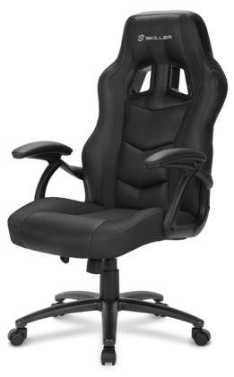Sharkoon Gaming Chair Skiller Sgs1 Pelle Sintetica, Braccioli Imbottiti, Schienale Regolabile, Base In Alluminio, Black