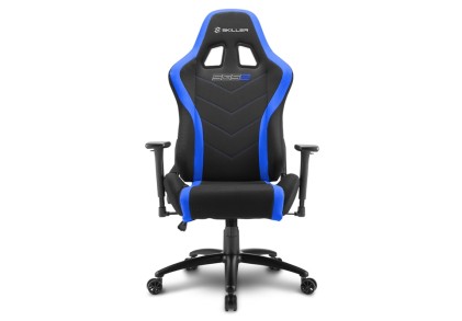 Sharkoon Skiller Sgs2 Sedia Gaming In Tessuto, Braccioli E Schienale Regolabili, Telaio Acciaio, Doppio Cuscino Supporto Cervicale E Lombare, Black/Blue